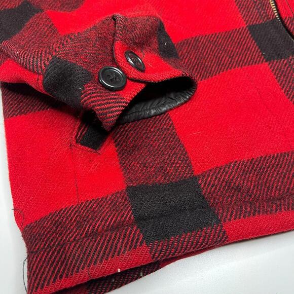 Vintage Woolrich Buffalo Plaid Wool Jacket Red Black USA Made Hunting Coat M - Picture 13 of 13